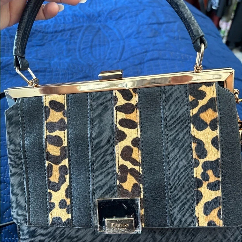 Dune London Leopard Print hand bag with Structured Design